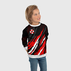 Свитшот детский Umbrella - красное пламя, цвет: 3D-белый — фото 2