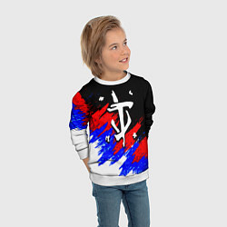 Свитшот детский Doom триколор краски, цвет: 3D-белый — фото 2