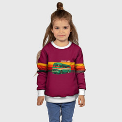 Свитшот детский Ретро автобус КАВЗ-685 поп-арт, цвет: 3D-белый — фото 2