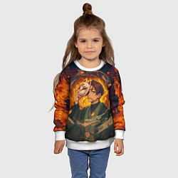 Свитшот детский Хаято Суо - Ветролом, цвет: 3D-белый — фото 2