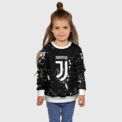 Свитшот детский Juventus брызги красок текстура, цвет: 3D-белый — фото 2