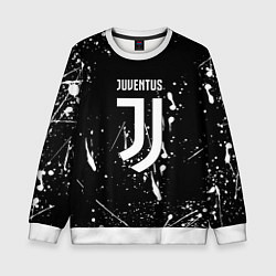 Свитшот детский Juventus брызги красок текстура, цвет: 3D-белый