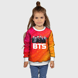 Свитшот детский BTS блестящий фон, цвет: 3D-белый — фото 2