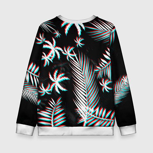 Детский свитшот Chelsea тропики глитч текстура / 3D-Белый – фото 2