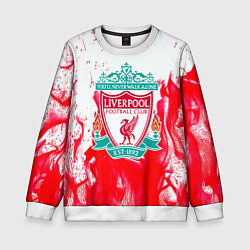Свитшот детский Liverpool розовый огонь, цвет: 3D-белый