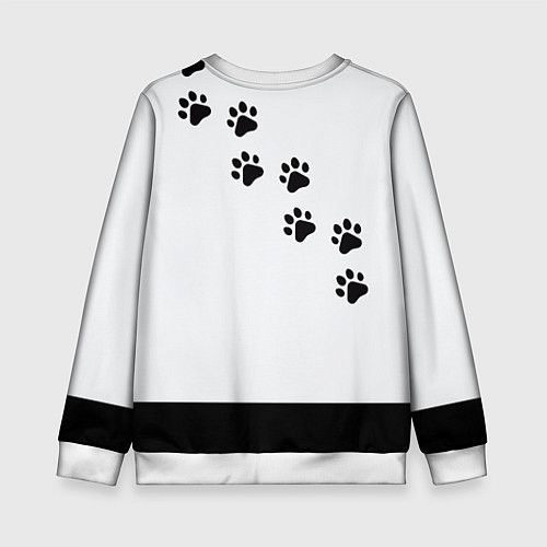 Детский свитшот Девушка и кот / 3D-Белый – фото 2