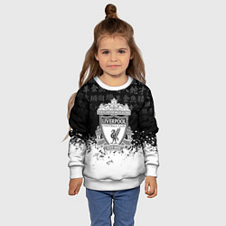 Свитшот детский Liverpool японские символы краски, цвет: 3D-белый — фото 2