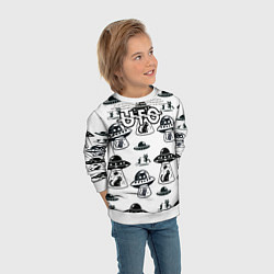 Свитшот детский UFO и котики, цвет: 3D-белый — фото 2