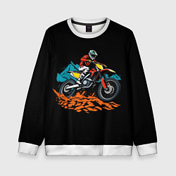 Свитшот детский Motocross and mountains, цвет: 3D-белый