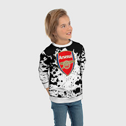 Свитшот детский Арсенал черно белые краски, цвет: 3D-белый — фото 2