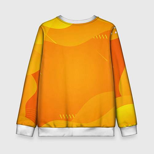 Детский свитшот Девочка дьявол бежит за роллом / 3D-Белый – фото 2