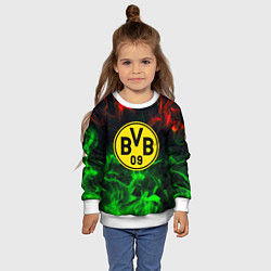 Свитшот детский Borussia красно зеленый огонь, цвет: 3D-белый — фото 2