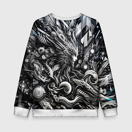 Детский свитшот Abstraction cyber pattern - ai art fantasy / 3D-Белый – фото 2