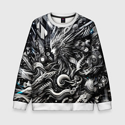 Свитшот детский Abstraction cyber pattern - ai art fantasy, цвет: 3D-белый