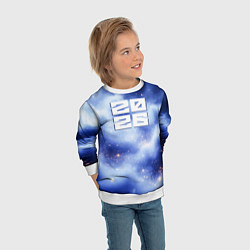 Свитшот детский 2026 сине-голубая дымка, цвет: 3D-белый — фото 2