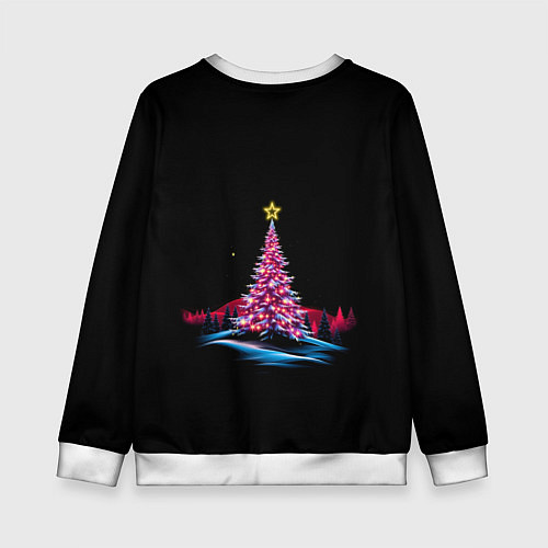 Детский свитшот New year eve in the forest / 3D-Белый – фото 2