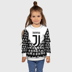 Свитшот детский Juventus символы китайские, цвет: 3D-белый — фото 2