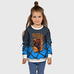 Свитшот детский Speed demon байкер, цвет: 3D-белый — фото 2