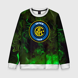 Свитшот детский Интер кислотный огонь, цвет: 3D-белый