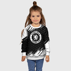 Свитшот детский Chelsea штрихи красок текстура, цвет: 3D-белый — фото 2