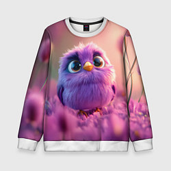 Свитшот детский Фиолетовая птичка, цвет: 3D-белый