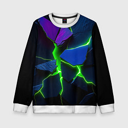 Свитшот детский Neon tile, цвет: 3D-белый