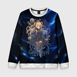 Свитшот детский Genshin Impact Фишль, цвет: 3D-белый