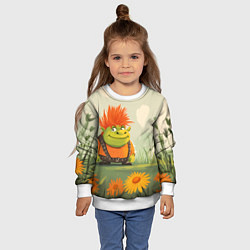 Свитшот детский Маленький Шрек с рыжими волосами, цвет: 3D-белый — фото 2