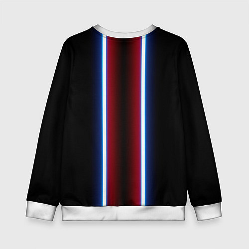 Детский свитшот Color white blue red neon / 3D-Белый – фото 2