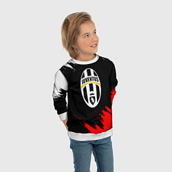 Свитшот детский Ювентус краски текстура, цвет: 3D-белый — фото 2
