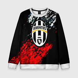 Свитшот детский Juventus краски штрихи текстура, цвет: 3D-белый