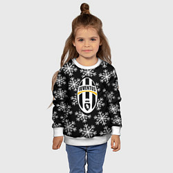 Свитшот детский Ювентус снежинки белые, цвет: 3D-белый — фото 2