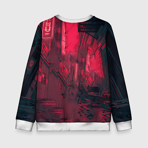 Детский свитшот Лиса киберпанк / 3D-Белый – фото 2