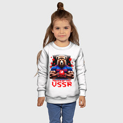 Свитшот детский USSR медведь, цвет: 3D-белый — фото 2