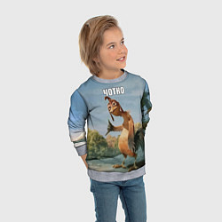 Свитшот детский Лови волну - чотко мем, цвет: 3D-меланж — фото 2