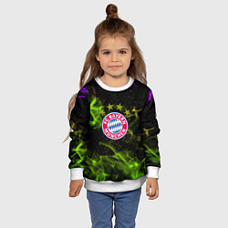 Свитшот детский Бавария Мюнхен огонь, цвет: 3D-белый — фото 2