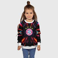 Свитшот детский Бавария Мюнхен неоновая абстракция, цвет: 3D-белый — фото 2