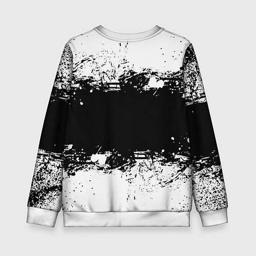 Детский свитшот Манчестер Юнайтед черно белые краски лого / 3D-Белый – фото 2