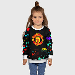 Свитшот детский Манчестер Юнайтед краски неон, цвет: 3D-белый — фото 2