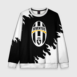 Свитшот детский Juventus белый огонь текстура, цвет: 3D-белый
