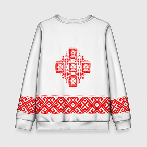 Детский свитшот Славянская вышиванка узорная / 3D-Белый – фото 2