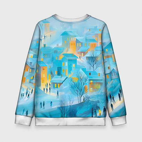 Детский свитшот Новогодние Московские домики / 3D-Белый – фото 2