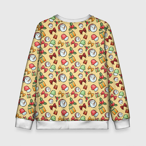 Детский свитшот Новогодний паттерн / 3D-Белый – фото 2