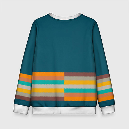 Детский свитшот Индиго и шумовой градиент заката с текстурой / 3D-Белый – фото 2