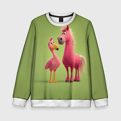 Свитшот детский Розовые они такие, цвет: 3D-белый