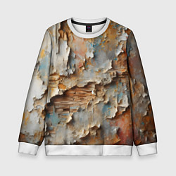 Свитшот детский Старая штукатурка на стене - абстракция, цвет: 3D-белый
