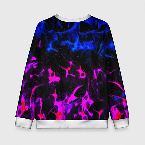 Детский свитшот Манчестер Юнайтед огонь неон / 3D-Белый – фото 2