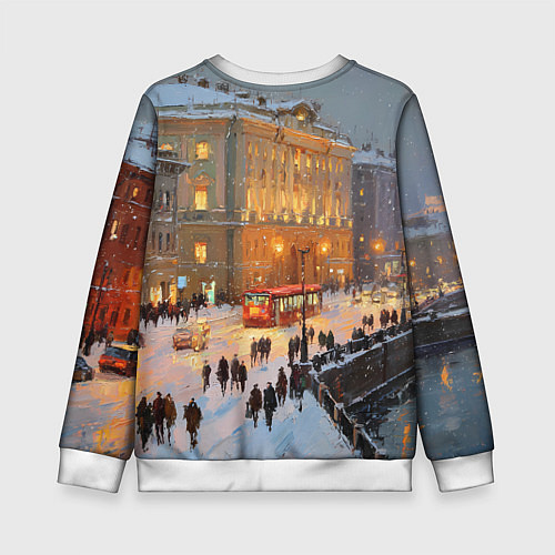 Детский свитшот Предновогодний Санкт-Петербург / 3D-Белый – фото 2