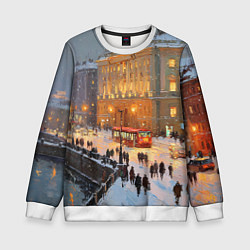 Свитшот детский Предновогодний Санкт-Петербург, цвет: 3D-белый