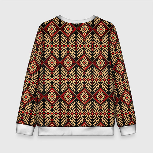 Детский свитшот Славянский вышивной орнамент макошь / 3D-Белый – фото 2